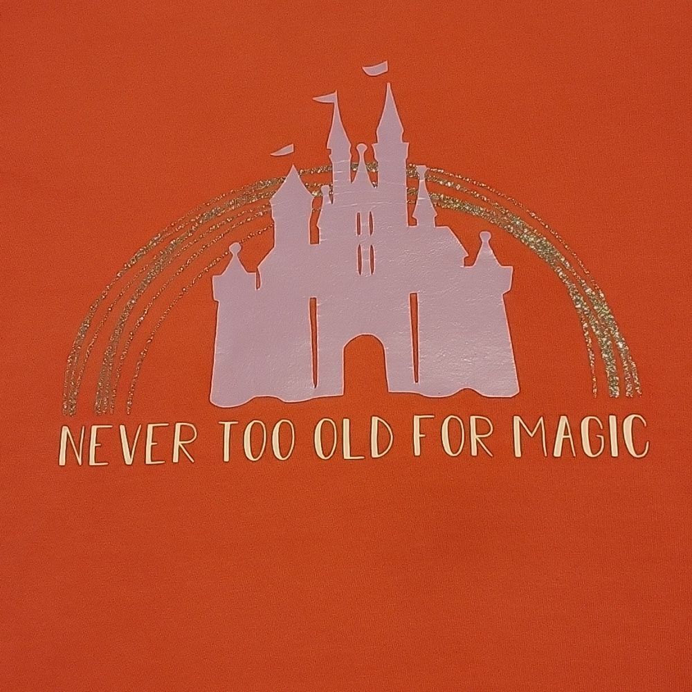 Comfort Colors Size M Never too old for magic t shirt